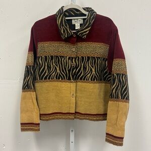 Vintage Tantrums Animal Print Women's Lightweight Jacket XL Tan
